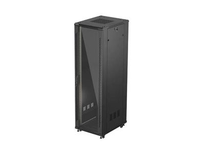 Lanberg 19'' voľne stojúca racková skriňa 42u/600x800 (flat pack) s presklenými dverami čierna