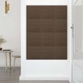 vidaXL Nástenné panely 12 ks hnedé 30x30 cm látková 1,08 m²