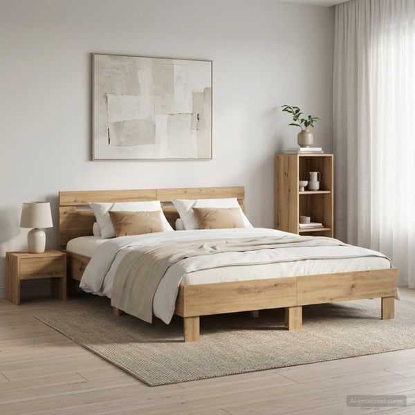 vidaXL Rám postele Dub artisan 120 x 190 cm Kompozitné drevo
