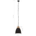 vidaXL Industriálna závesná lampa čierna železo a masívne drevo 23 cm E27