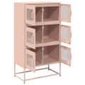 vidaXL Highboard Pink 68x39x123 cm Oceľ