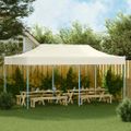 vidaXL Skladací záhradný stan 3x6 m, krémovo biely