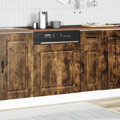 vidaXL Panel umývačky riadu Kalmar dub dymový 60x1,5x57 cm kompozitné drevo