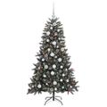 vidaXL Umelý vianočný stromček Zelená 150 cm PVC, plast a oceľ
