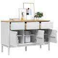 vidaXL Komoda FLORO biela 114x43x74 cm borovicový masív