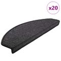 vidaXL Schodové rohože 20 ks 65x24x4 cm antracitové, polkruhové, veľké