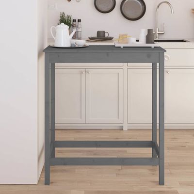 vidaXL Barový stolík sivý 100x50x110 cm borovicový masív