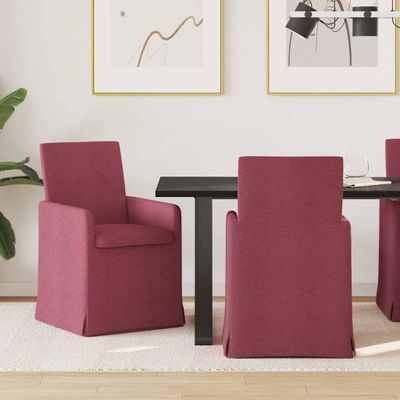vidaXL Jedálenské stoličky 2 pcs vínovo červená 57 x 67 x 95 cm látka