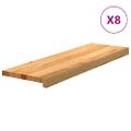 vidaXL Schodiskové stupne 8 ks svetlohnedá 80x30x2 cm dubový masív