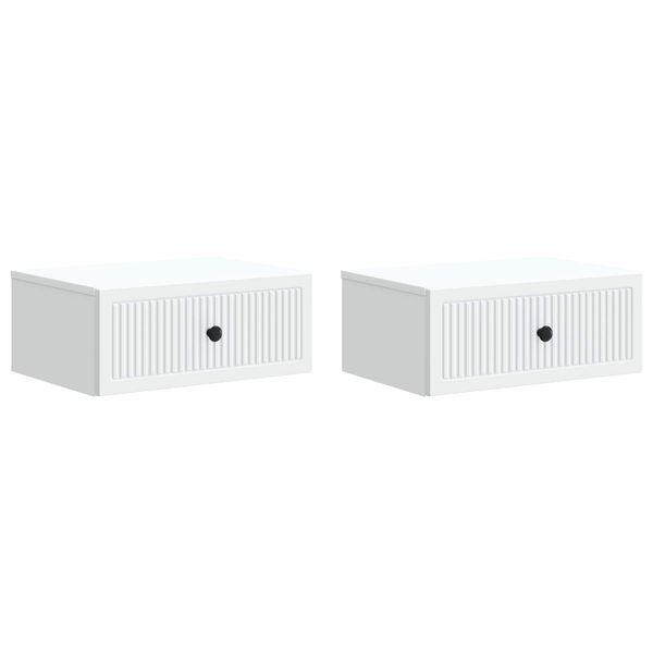 vidaXL Nočný stolík 2 pcs Biela 49 x 34,5 x 20 cm Kompozitné drevo