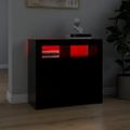 vidaXL Komoda s LED svetlami čierna 80x35x75 cm