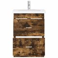 vidaXL Sada kúpeľňového nábytku Dymový dub 61 x 40 x 84,5 cm
