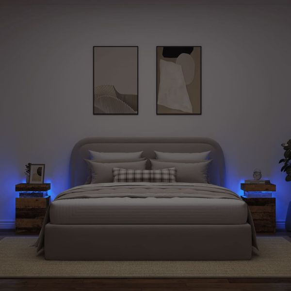 vidaXL Nočné stolíky 2 ks staré drevo 35x39x55 cm kompozitné drevo