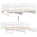 vidaXL Rozkladacia denná posteľ s matracmi bez matraca biela 80x200 cm