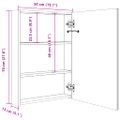 vidaXL LED kúpeľňová zrkadlová skrinka 50x13x70 cm