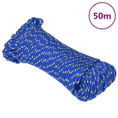 vidaXL Lodné lano modré 3 mm 50 m polypropylén