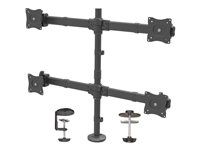 Heavy-duty VESA Mount (ARMQUAD) - Montážna sada - nastaviteľné rameno - pre 4 monitory - vysoko odolná oceľ - veľkosť obrazovky: 13"-27" - upevniteľné na stôl