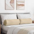 vidaXL Podložkové vankúše 2 pcs Krémová Ø 25 x 70 cm Mikrovlákno