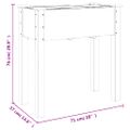 vidaXL Kvetináč s kolieskami a vložkou, sivý 71x37x80cm, jedľový masív