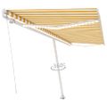 vidaXL Ručne zaťahovacia markíza s LED 500x350 cm žltá a biela