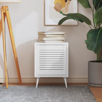 vidaXL Lamelové dvierka na skrinku, biele 39,5x39,4 cm, borovica
