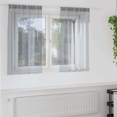 vidaXL Voile záclona 2 pcs Tmavo šedá 140 x 140 cm Polyester