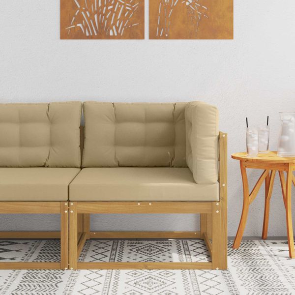 vidaXL Záhradná rohová sedacia súprava Polyester Biela
