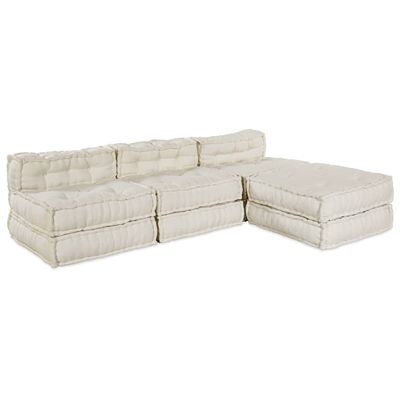 vidaXL Modulová pohovka 4 pcs Krémová Látka