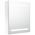 vidaXL LED kúpeľňová zrkadlová skrinka žiarivá biela 50x14x60 cm