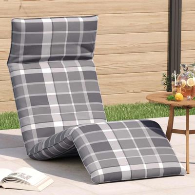 vidaXL Skladacie ležadlo sivé, kockovaný vzor 175x54x8,5 cm, oxfordská látka