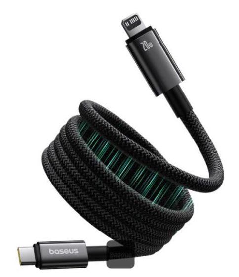 Baseus Magnetický nabíjací kábel Tungsten USB-C/Lightning 1m 20W čierny