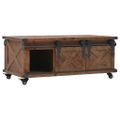 vidaXL Konferenčný stolík z jedľového dreva 91x51x38 cm hnedý