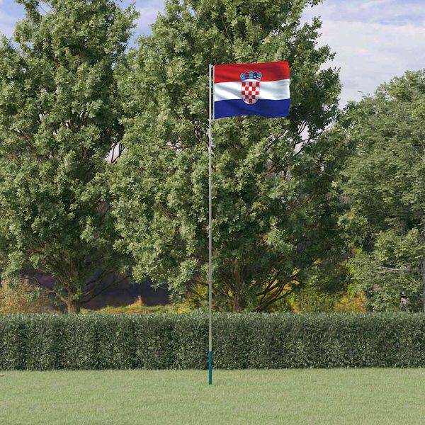 vidaXL Vlajka Chorvátska a tyč 5,5 m hliník