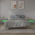 vidaXL Nočné stolíky 2 ks s LED, sivý dub sonoma 60x35x40 cm