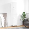 vidaXL Vysoká skrinka biela 34,5x34x180 cm spracované drevo