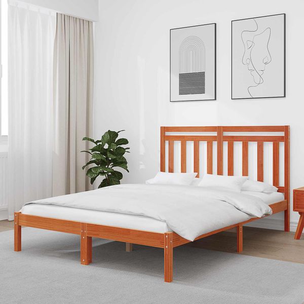 vidaXL Rám postele s čelnou doskou Včelí hnedý 205,5 x 145,5 x 100 cm