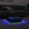 vidaXL Konferenčný stolík s LED svetlami, čierny dub 50x50x40 cm