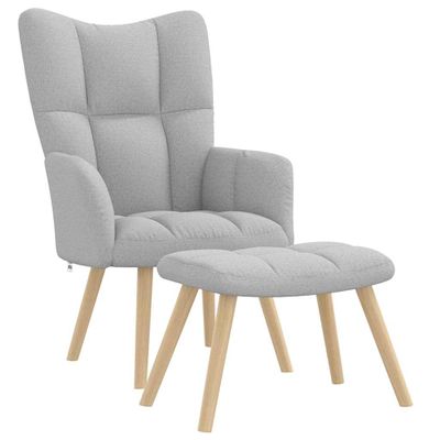 VidaXL relaxačné kreslo s podnožkou Cloud Grey