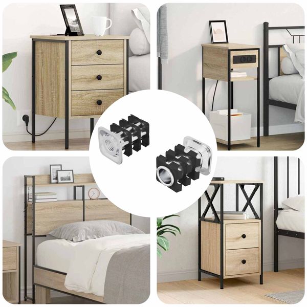vidaXL Závitová vložka do trubky 2 pcs Čierna a strieborná