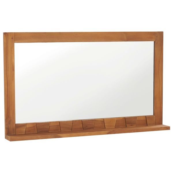 vidaXL Nástenné zrkadlo s poličkou 100x12x60 cm masívne teakové sklo