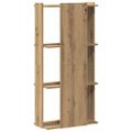 VidaXL Knižnica 3-poschodová Artisan Dub 60x30x120cm Konštrukcia dreva