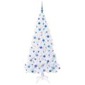 vidaXL Umelý vianočný stromček s 300 LED-i Biela 180 cm PVC a oceľ