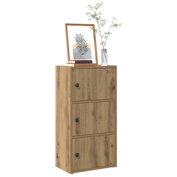 vidaXL Knižnica dub artisan 40x24x77 cm kompozitné drevo