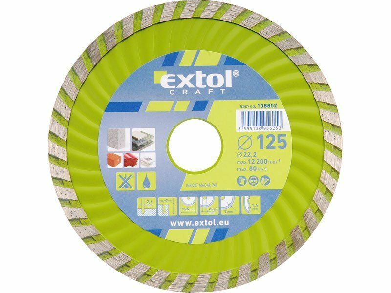Kotouč diamantový řezný turbo, 230x22,2mm, suché i mokré řezání EXTOL-CRAFT