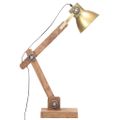 vidaXL Industriálna stolová lampa mosadzná okrúhla 58x18x90 cm E27