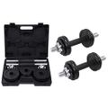 vidaXL 19-dielna sada činiek dumbbell 15 kg, liatina