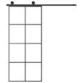 vidaXL Posuvné dvere s kovaním ESG sklo a hliník 90x205 cm