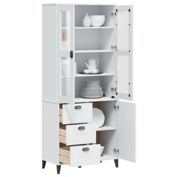 vidaXL Vysoká skrinka VIKEN biela 80x40x190 cm borovicový masív