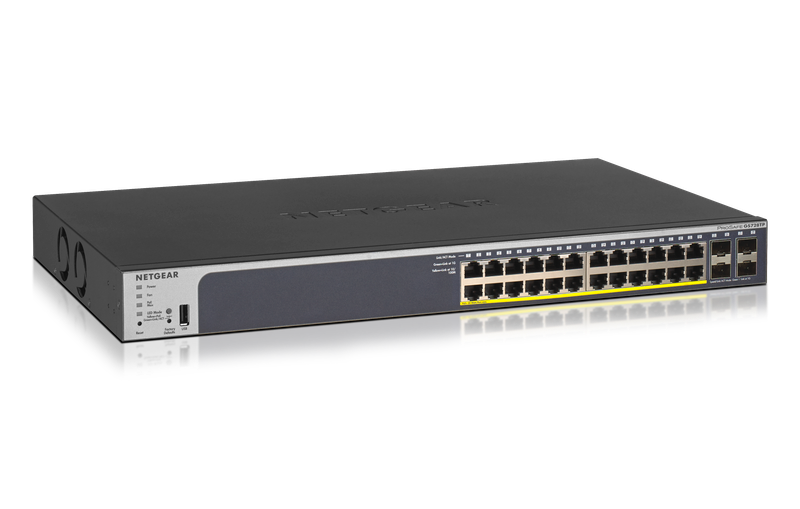 NETGEAR 24-Port Gigabit PoE+ (190W) SmartManaged Pro Switch s 4 SFP portami