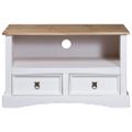 vidaXL TV skrinka biela 91x43x56 cm mexická borovica Corona Range